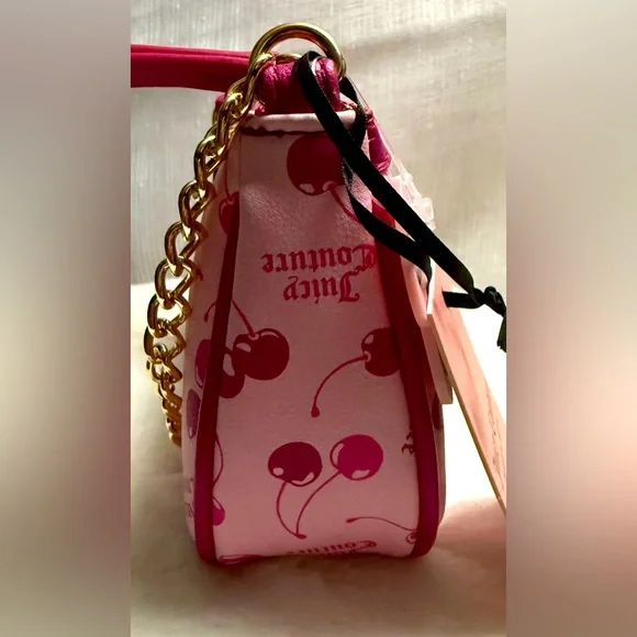 NEW Juicy Couture Pink Cherry Wristlet Purse - Picture 4 of 6